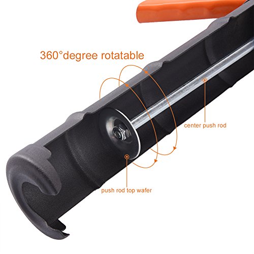 TOOLTOO Classic 12.5'' Semi-circle Caulking Gun Smooth Round Rod Cradle Frame Gun Cartridge Gun Sealant Gun with Anti-skid Grip