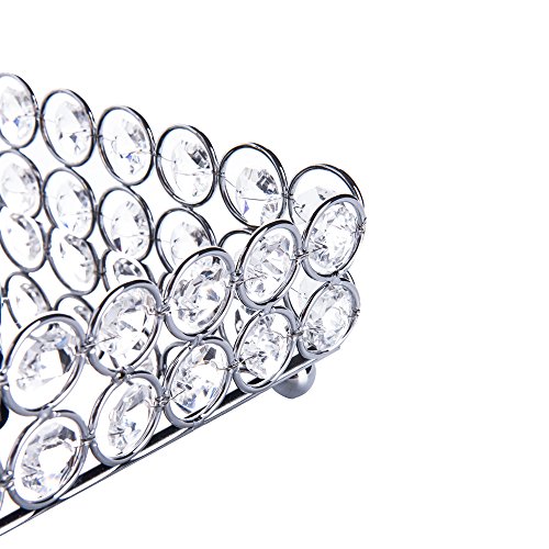 Feyarl Crystal Cosmetic Tray Rectangle Vanity Tray Jewelry Trinket Organizer Tray Mirrored Decorative Tray Christmas (Silver) - Thumbnail 6