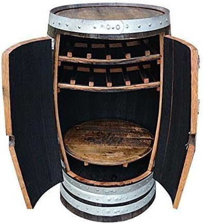 Cheeky Chicks Morag Handmade Real Oak Wood Drinks Cabinet Unique Wooden Cask Sanded Varnished