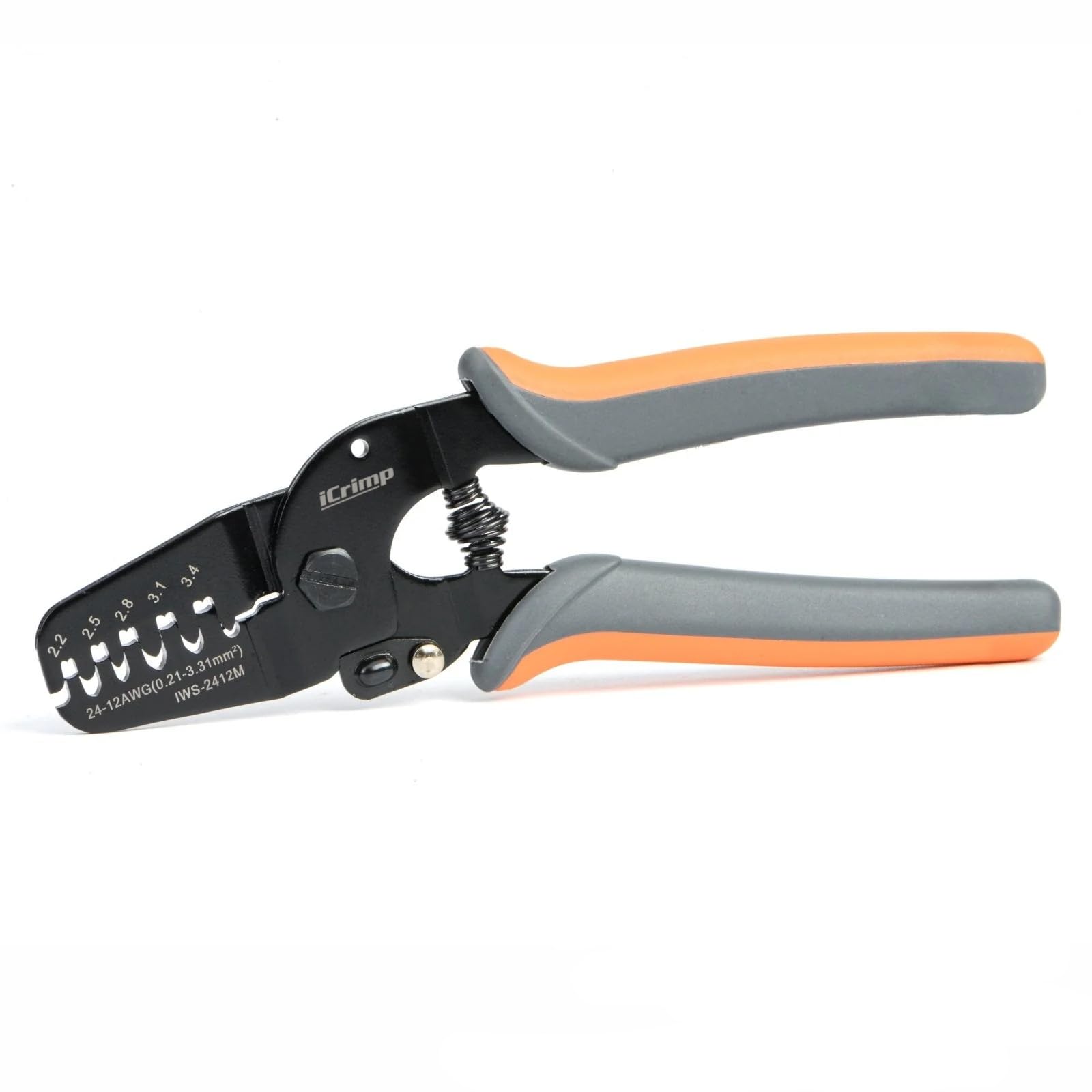 iCrimp IWS-2412M Open Barrel Crimping Tool, Compatible with 0.21–3.31 mm² Wire, Works on JAM, Molex, Tyco, and JST Terminals and Connectors