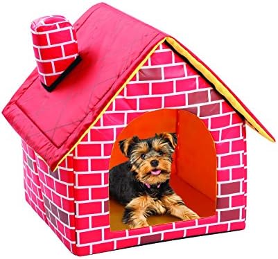 Indoor/Outdoor Soft Padded And Comfy Brick Motif Pet House