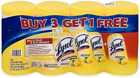 Lysol 240-Count 3-Pack Disinfecting Wipes with 80-Count Bonus Pack in Lemon Lime Blossom Scent (6-Pack with Bonus 2)