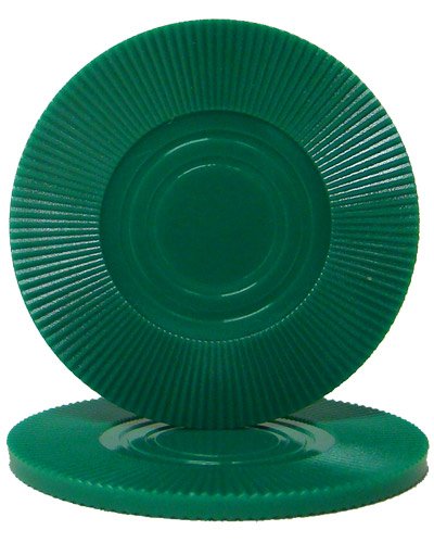 50 Interlocking Plastic Radial Poker Chips - Choose Colors (GREEN)