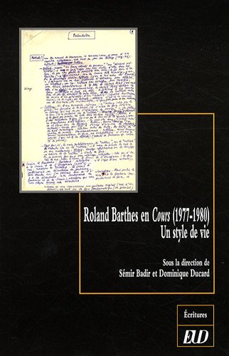 Roland Barthes en cours, 1977-1980