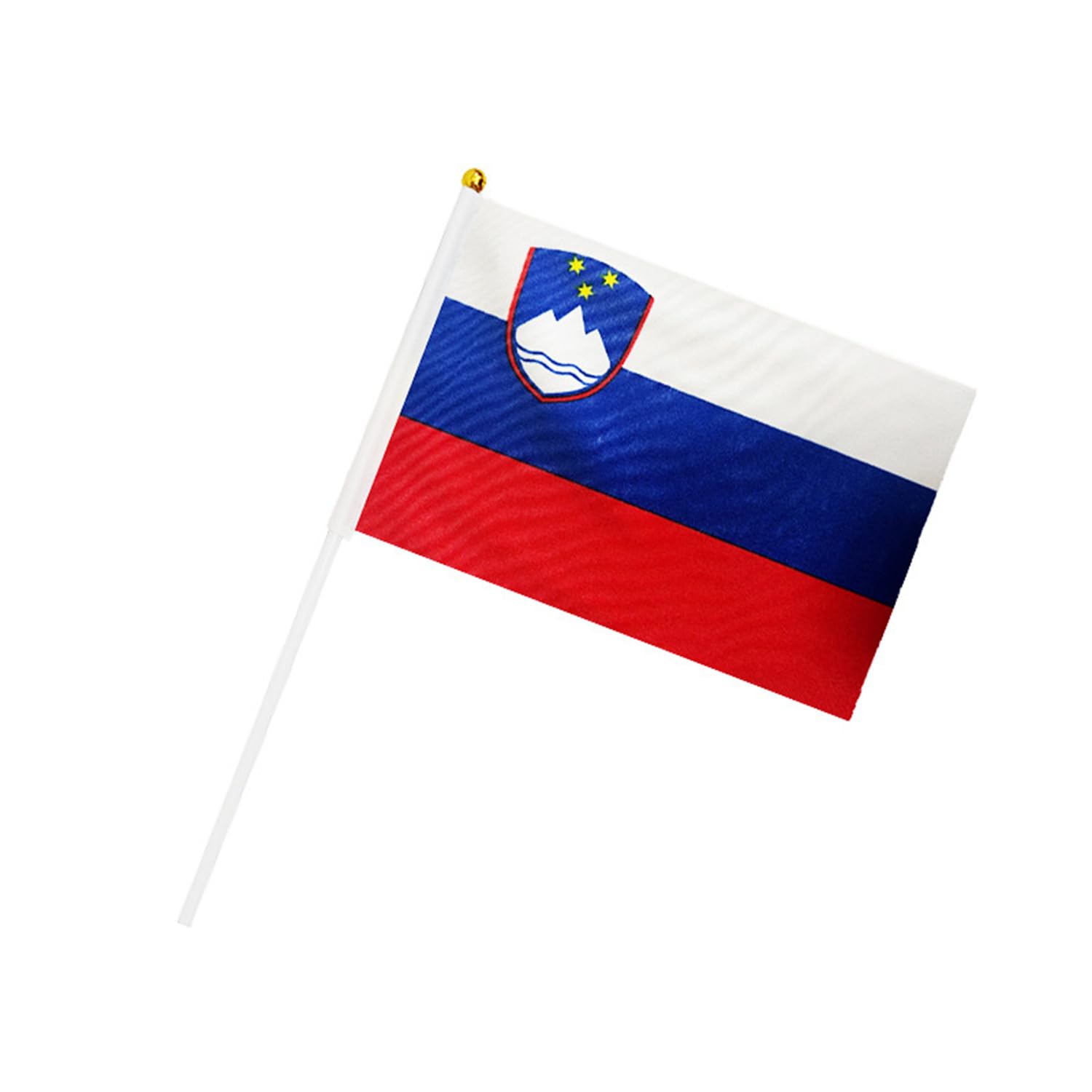 Hrlace Small Flag for Euro Sports Events 2024 Hand Waving Flag 24 Countries Double-Sided Fabric EM Decoration Hand-Held Flags for Parades, Festival Parties, 21 x 14 cm, Slovenia, Pack of 20