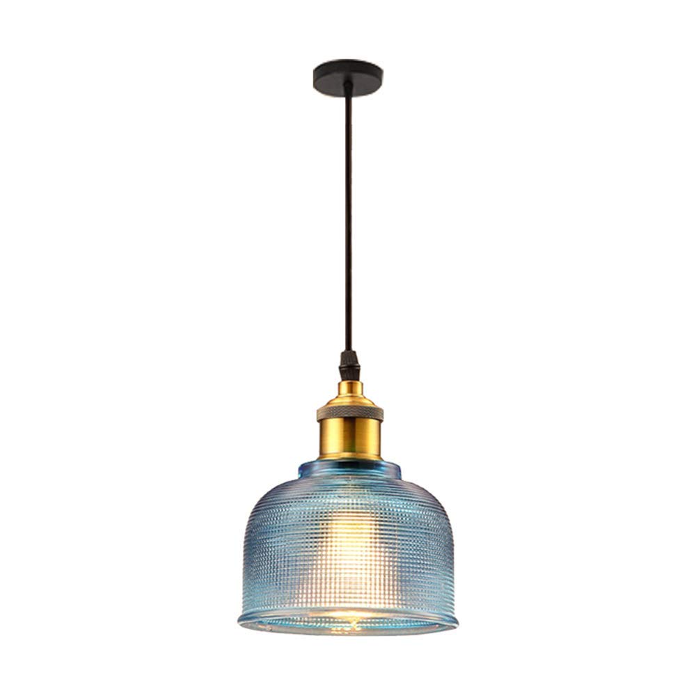 FJROnline Vintage Colour Glass Pendant Light Shade Retro Glass Chandelier Lampshade Hanging Ceiling Light Shade (Blue)