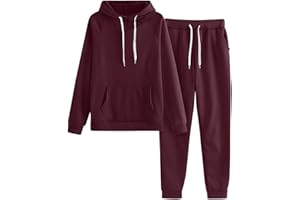 JMMSlmax Women 2 Piece Hoodie Tracksuit Jogger Pant Outfits Women Solid Color Hooded Sweatshirt and Pant Tracksuit Sport Suit