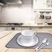 Jovilife Dish Drying Mat Kitchen Mat(set of 2) Microfiber Absorbent Washable, 1618 Inch, Grey