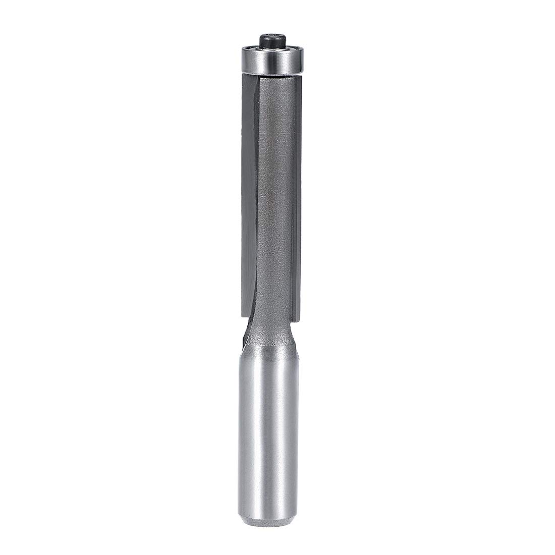 sourcing map Router Bit 1/2 Shank 1/2 inch Cutting Dia. 2 inch Depth Flush Trim Bit with Bearing 2 Flutes HSS for Woodworking Milling Cutter Tool