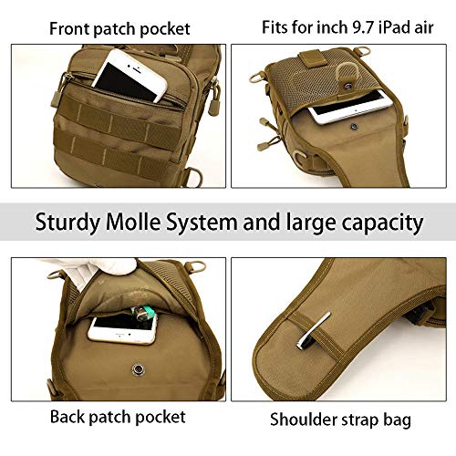 Hopopower Tactical Sling Backpack for Men Crossbody Shoulder Backpack