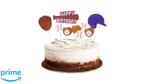 Amazon Com Winrase Baseball Scene Theme Cake Toppers Set Boy