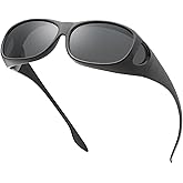 Vepiant Night Vision Glasses for Men Women Polarized Driving Sunglasses Shield Wraparound Fit Over Prescription Anti Glare