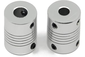 ReliaBot 2PCs Flexible Couplings 6.35mm to 8mm for NEMA 23 Shaft and T8 Lead Screw for RepRap 3D Printer or CNC Machine