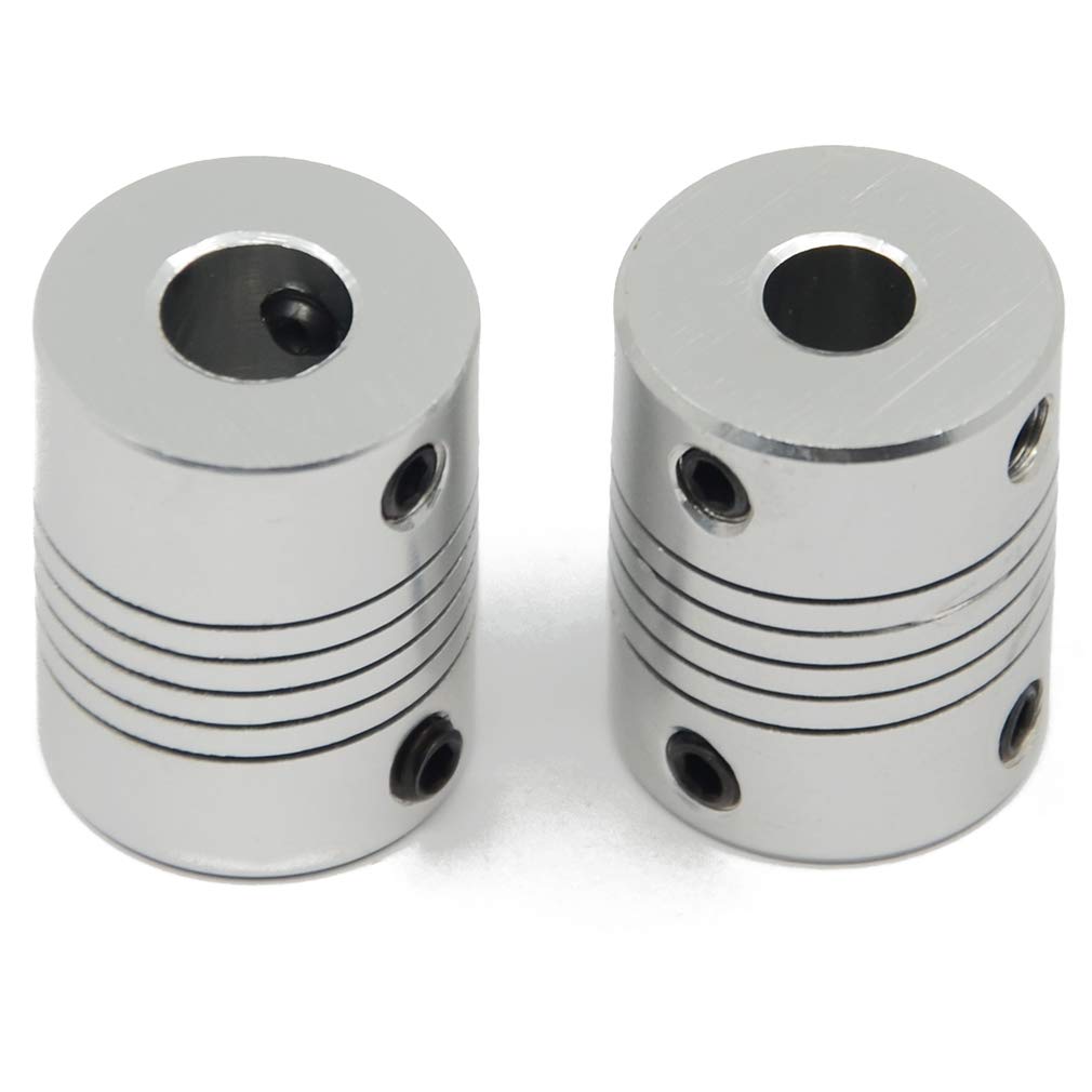 ReliaBot 2PCs Flexible Couplings 6.35mm to 8mm for NEMA 23 Shaft and T8 Lead Screw for RepRap 3D Printer or CNC Machine