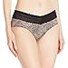 Warner's Women's No Pinching No Problems Dig-Free Comfort Waist with Lace Microfiber Hipster 5609J, Toasted Almond/Black Swirl Pant, Large