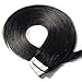 SEGO 40 Pieces Rooted Tape in Hair Extensions Human Hair Seamless Skin Weft 100% Real Remy Invisible Tape Hair Extensions Straight Double Sided #01 Jet Black, 22 Inch (100 Gram)