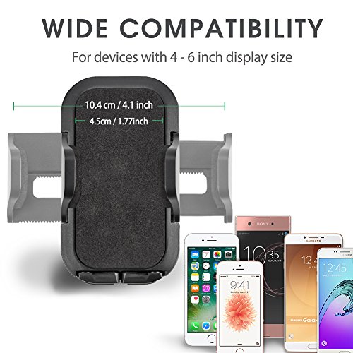 iKross Lock Clip Air Vent Mount, Universal Air Vent Vehicle Mount Cradle Holder for Smartphone 4-6"/GPS devices, Apple iPhone X, 8/8 Plus, 7/7 Plus, Samsung S8/S8+, LG V30 and More - Black - Thumbnail 7