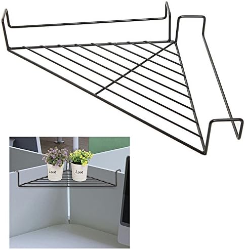 Rosiness Metal Hanging Office Cubicle Sundries Grid Storage Rack Space Saving (Black)