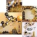 Mayen 40 Pcs 12 Inch Gold Confetti and Black Agate Marble Balloons, Black Gold and White Latex Balloons Set for Birthday Party Decorations Wedding Baby Showers Graduation Hollywood Oscar Decorations