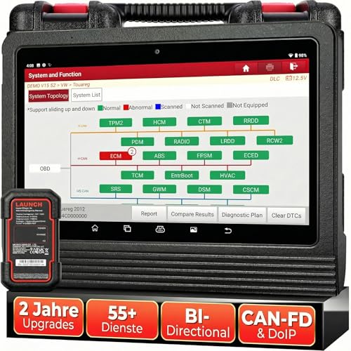 LAUNCH X431 V+ PRO 5.0, OBD2 Diagnostic Tool Professional ECU Coding, OE Level Multibrand Diagnostic Tray with Diagnostic Device Car with 55+ Reset Service, 2 Year Update Better for Workshops