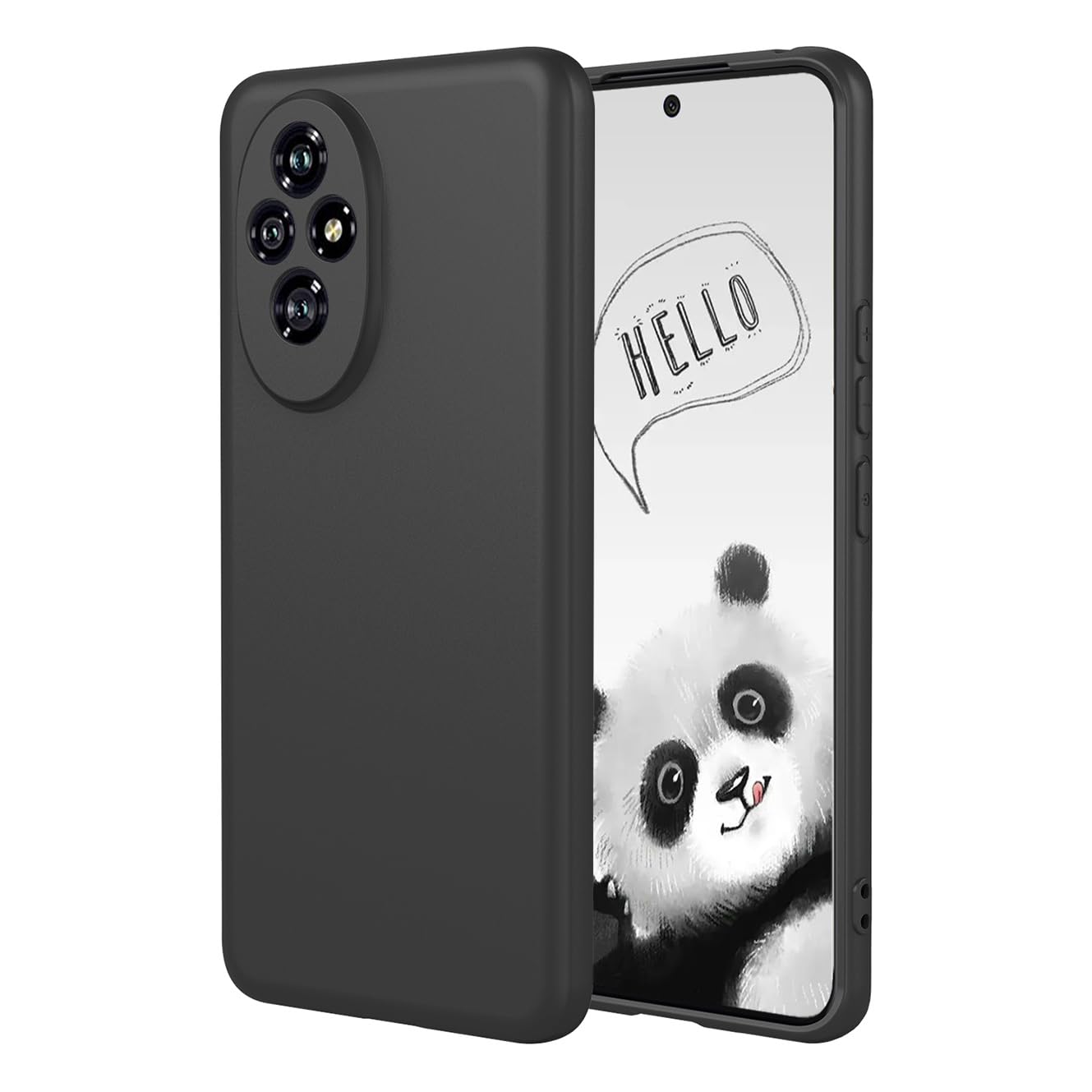 YUECXIN Case for Honor 200 Pro, Ultra thin Liquid Silicone Silky Soft Touch Cover, with Microfiber Lining Shockproof TPU Bumper Rubber Girls Women Case. Black