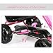 Costzon Pedal Go Kart, Pedal Powered Kids Ride on Car Toy, Children's 4 Wheels Riding Car Crazy Cart w/ Adjustable Seat, Foot Pedal, for Boys & Girls Age 3 to 8 Years Old, Indoor & Outdoor (Pink)