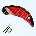 Besra Huge 74inch Dual Line Parachute Stunt Kite with Flying Tools 1.9m Power Parafoil Kitesurfing Training Kites Outdoor Fun Sports for Beach (74inch Red)