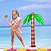 Coopay 2 Pack Inflatable Palm Trees Jumbo Coconut Trees Beach Backdrop Favor for Hawaiian Luau Party Summer Theme Decoration