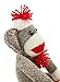 20-in Sock Monkey with Classic Brown Color Red Lips Pom Pom Hat Bowtie and White Socks