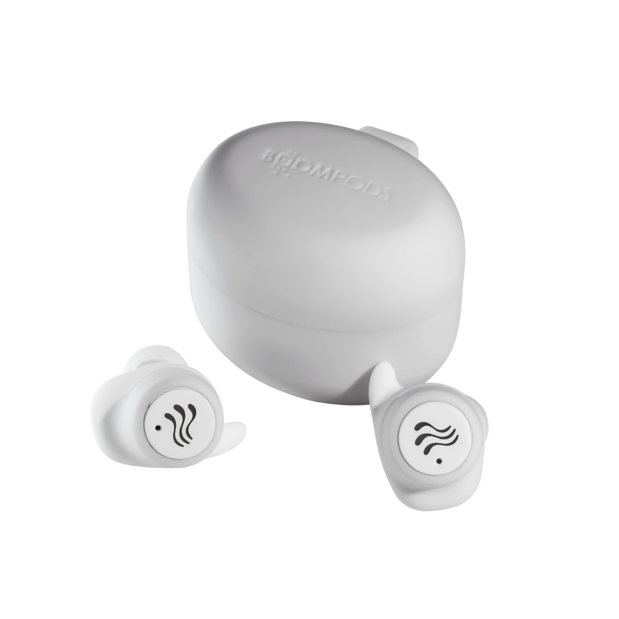 Boompods Soundwave Sustainable True Wireless Earbuds - Bluetooth Ear Buds with 37Hr Playtime & Mic, Made from Ocean-Bound Plastics, IPX6 Waterproof Sport Headphones for Running & Workouts - White