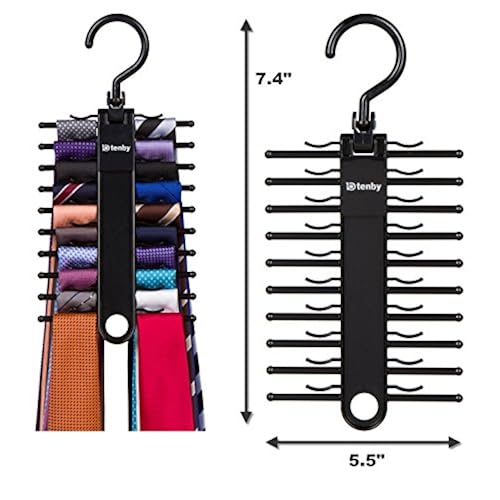 2-PACK Tenby Living Black Tie Rack, Organizer, Hanger, Holder - Affordable Ti... Home & Kitchen, Storage & Organization, Clothing & Closet Storage, Accessory Organizers, Tie Racks