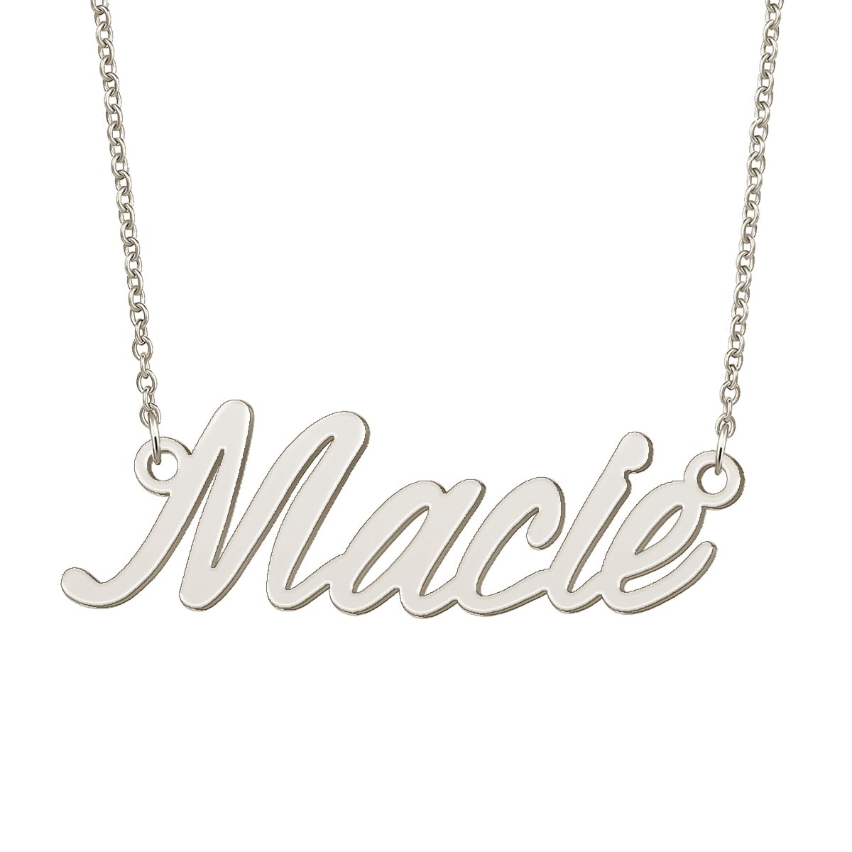 BYBWBL Macie Name Pendant Necklace Silver Color