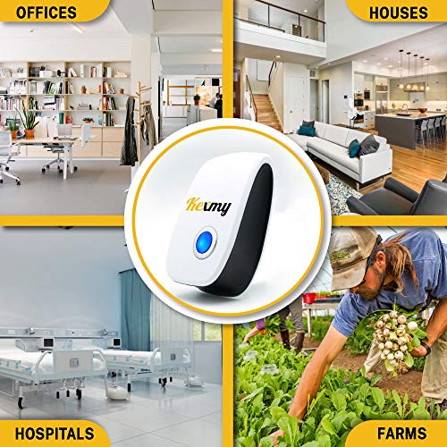 KEXMY Ultrasonic Pest Repellent - Ultrasound Pest Control for Mosquitoes, Mice, Cockroaches, Rats, Bugs, Spiders, and Ants - Non-Toxic and Humane Insect Repellent (6 Packs)