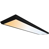 Ultralux Deco 1x4 Surface Mount LED Panel Dimmable 5CCT Matte Black 1Pk | Edge-Lit Decorative Framed Aluminum LED Flat Panel, 4000 Lumens, Damp Rated, Junction Box Mount, 50K Hours, 5-Year Warranty
