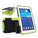 Mama Mouth Shockproof Heavy Duty Combo Hybrid Rugged Dual Layer Grip Cover with Kickstand For Samsung Galaxy Tab 3 Lite/Tab E 7.0 T110 T111 T113 T115 T116(With 4 in 1 Free Gift Packaged),Green