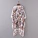 haoricu Women Cardigan, Womens Open Front Floral Print Chiffon Loose Shawl Kimono Cover up Shirt (Asian Size:L, White)