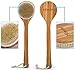 Minalo Best Bath Dry Body Brush -Natural Boar Bristles Shower Back Scrubber With Long Handle for Cellulite, Exfoliation, Detox
