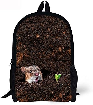 Cool 3D mouse in the ground Children 16-inch School Book Bag Printing Backpacks For Kids,Boys or Girls