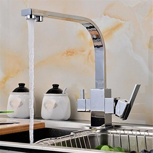 HomJo Reverse Osmosis Three Way Sink Mixer 3 way water filter tap Brass Construction Black Tri Flow Kitchen Faucet, 1
