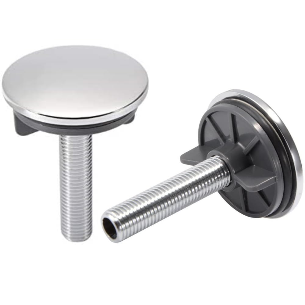 Schläfer 440810 | Hole Cover Plug 50mm for Brass Washbasin with Plug for Universal Sink Diameter 50 mm, Chrome and Sanitary Sink Hole Cover for Bathroom Sink, Kitchen Washbasin Plug, Bidet 2 Pcs.