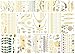 20 Sheets Premium Metallic Tattoos - 300+ Shimmer Designs in Gold, Silver, Black and Turquoise - Temporary Fake Jewelry Tattoos - Bracelets, Feathers, Wrist and Arm Bands primary