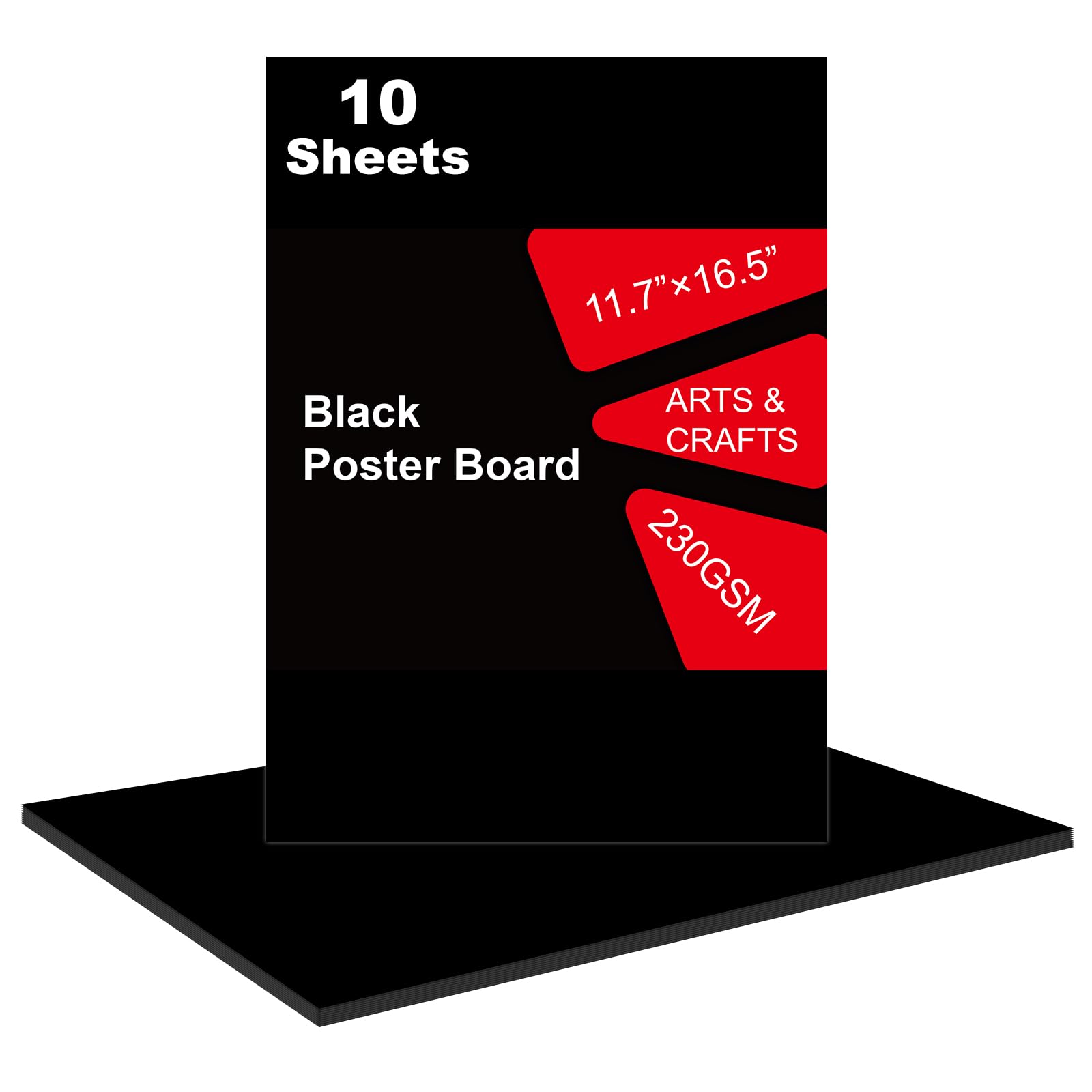 Photo 1 of 10 Pcs Black Poster Board 11.7 x 16.5 Poster Paper, ROOKEA Vision Boards Posterboard Bulk for School Projects Classroom Arts Craft Presentations Drawing Scrapbooking Blank Graphic Display