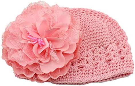 Orangesky Baby Girl Flower Lace Headband Hat (Pink)