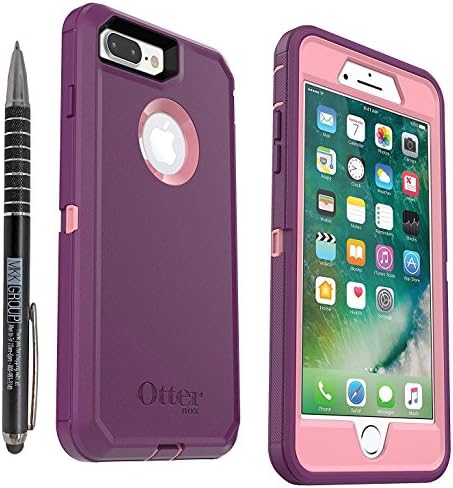 OtterBox DEFENDER SERIES Case for iPhone 7 Plus - Plum Haze 5.5inch (ONLY) "Without Belt Clip" - with MKK Stylus Pen (Certified Refurbished)