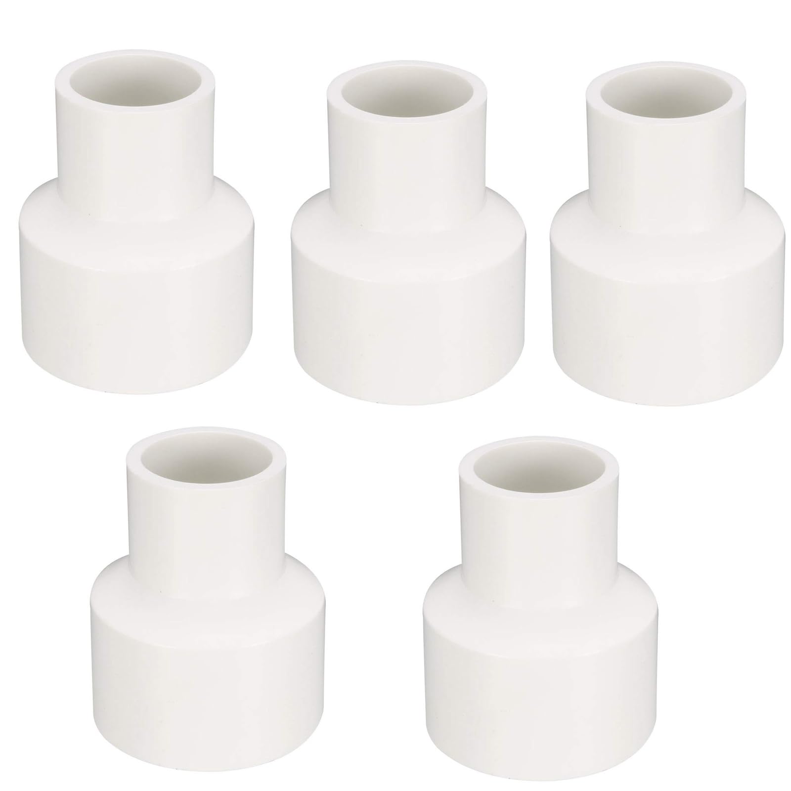 TA-VIGOR 5Pcs PVC Reducing Coupling Hub by Hub 32mm X 20mm Pipe Fitting Adapter Connector White, 32mm to 20mm Duct Reducer Pipe Fitting for Water Supplies Build