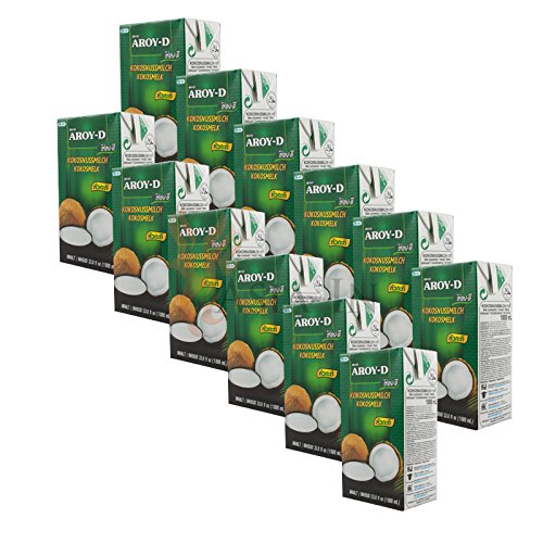 12x1 Liter Aroy D Kokosmilch mit E435