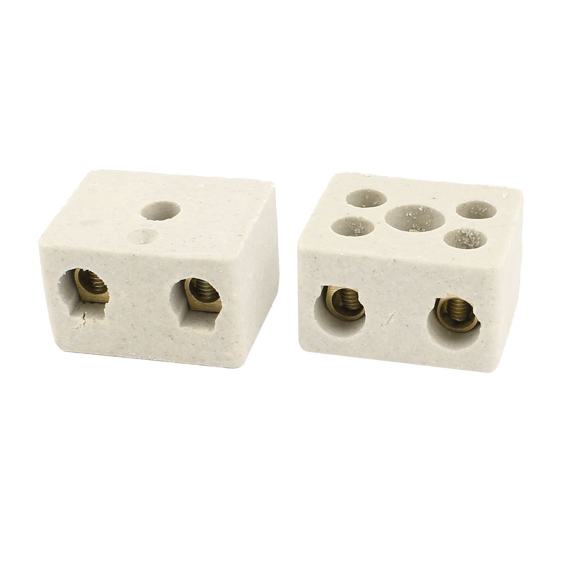 sourcing map 2 Way 380V 30A Ceramics Terminal Blocks High Temp Ceramic Connectors 2pcs