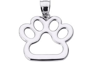 CLADDAGH GOLD Good Luck Charms Sterling Silver Dog Paw Print Charm Pendant