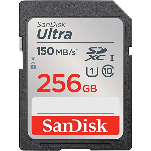 SanDisk Ultra SDXC UHS-I Speicherkarte 256 GB (Für Kompaktkameras der Einstiegs- und Mittelklasse, Full HD-Videos, U1, C10,V10, bis 150 MB/s Lesegesch
