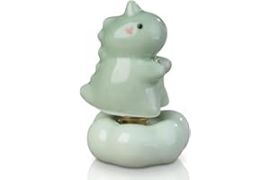 DANCEWHALE Fidget Toys for Kids Stress Relief Sensory Executive Desk Toys Spinner Ceramic for Adults Novelty Spinning Tops for Party Favors Stocking Stuffers Bulk for Boys and Girls, Green Dinosaur